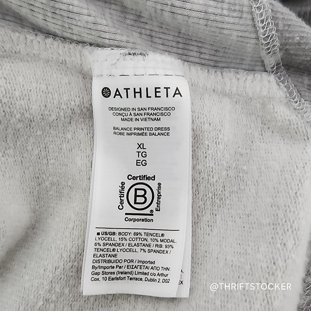 Athleta Gray Camo Print Long Sleeve Dress With Pockets - Picture 11 of 12